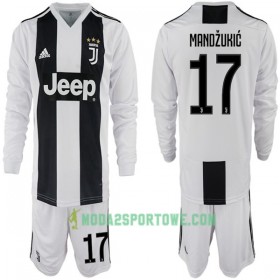 Koszulka Juventus Mario Mandzukic 17 Dziecięcy Domowe Stroje Piłkarskie 2018-2019 Długi Rękaw